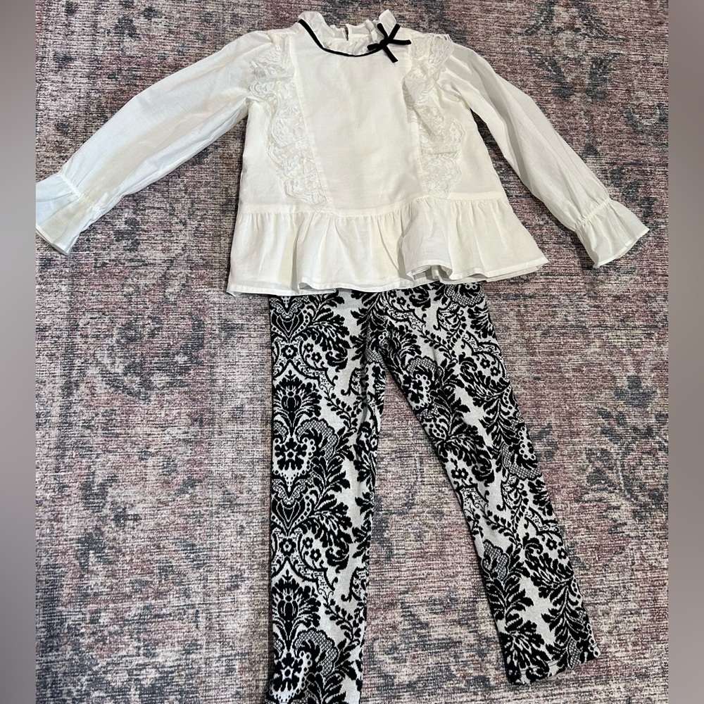 Janie and Jack white/black outfit